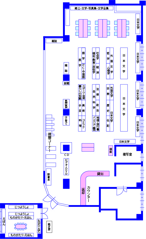 中央図書館1階館内図